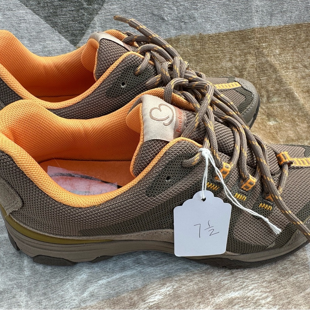 Brown and Orange Baretrap‎ Athletic Shoes